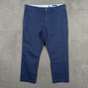 Peter Manning Pants Mens 34x26 Blue Regular Fit Lightweight Stretch Chino